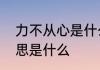 力不从心是什么意思　力不从心的意思是什么