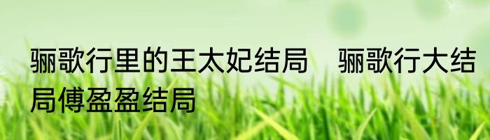 骊歌行里的王太妃结局　骊歌行大结局傅盈盈结局