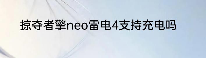 掠夺者擎neo雷电4支持充电吗
