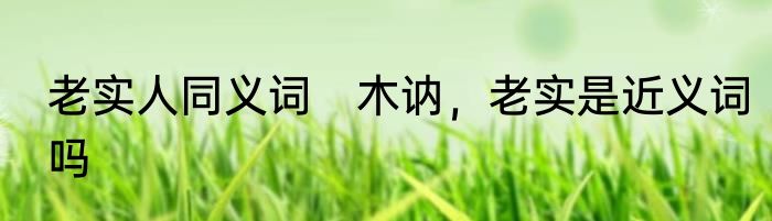 老实人同义词　木讷，老实是近义词吗
