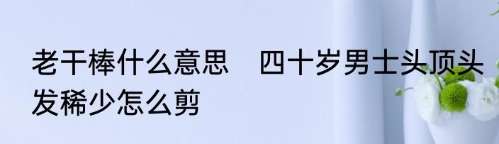 老干棒什么意思　四十岁男士头顶头发稀少怎么剪