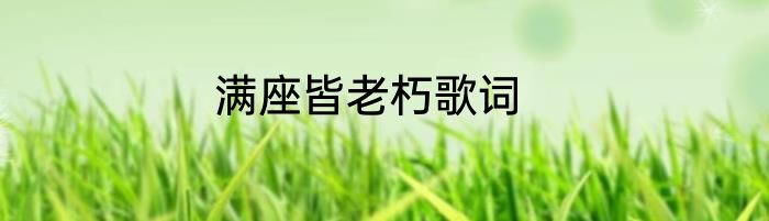 满座皆老朽歌词