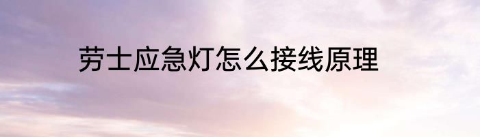 劳士应急灯怎么接线原理