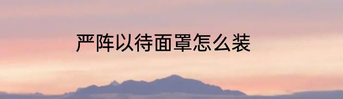 严阵以待面罩怎么装