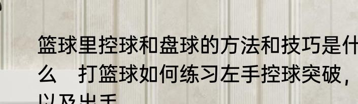 篮球里控球和盘球的方法和技巧是什么　打篮球如何练习左手控球突破，以及出手