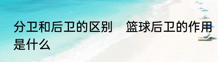 分卫和后卫的区别　篮球后卫的作用是什么