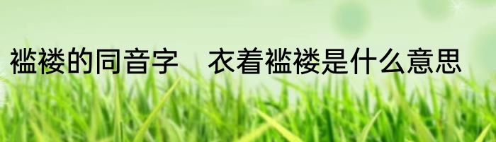褴褛的同音字　衣着褴褛是什么意思