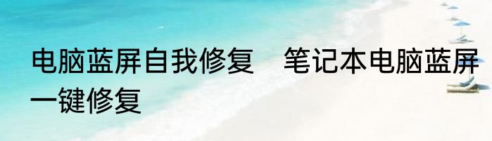 电脑蓝屏自我修复　笔记本电脑蓝屏一键修复