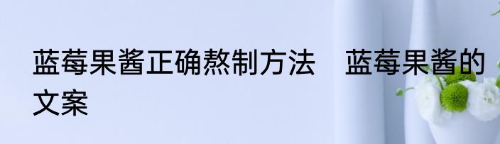 蓝莓果酱正确熬制方法　蓝莓果酱的文案