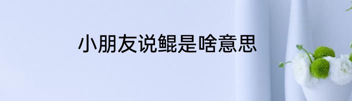 小朋友说鲲是啥意思