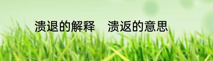 溃退的解释　溃返的意思