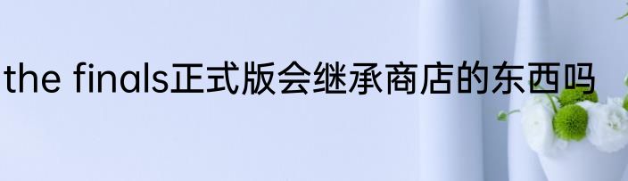 the finals正式版会继承商店的东西吗