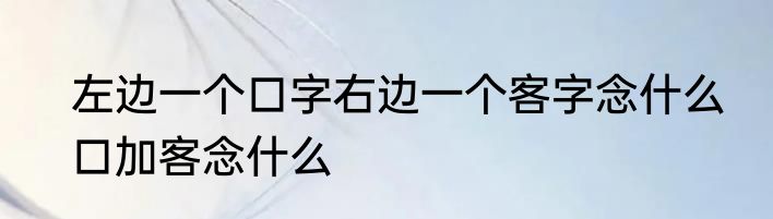 左边一个口字右边一个客字念什么　口加客念什么