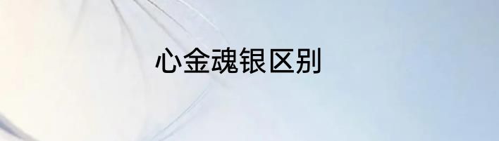 心金魂银区别