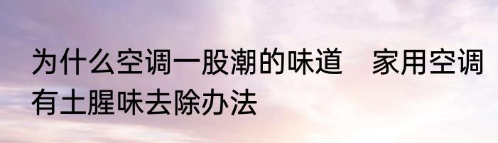 为什么空调一股潮的味道　家用空调有土腥味去除办法