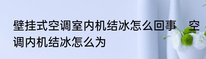 壁挂式空调室内机结冰怎么回事　空调内机结冰怎么为