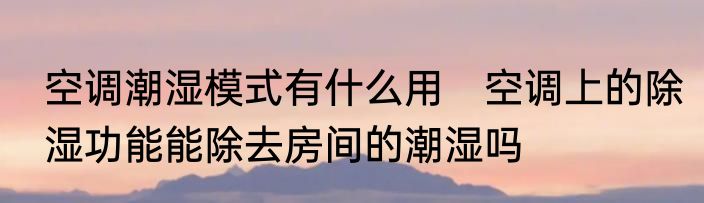 空调潮湿模式有什么用　空调上的除湿功能能除去房间的潮湿吗