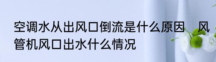 空调水从出风口倒流是什么原因　风管机风口出水什么情况