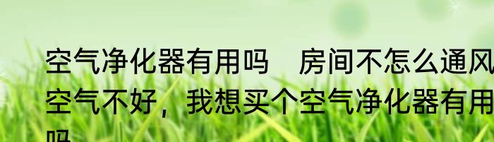 空气净化器有用吗　房间不怎么通风，空气不好，我想买个空气净化器有用吗
