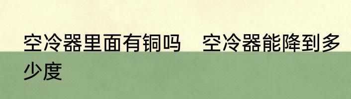 空冷器里面有铜吗　空冷器能降到多少度