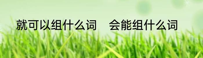 就可以组什么词　会能组什么词