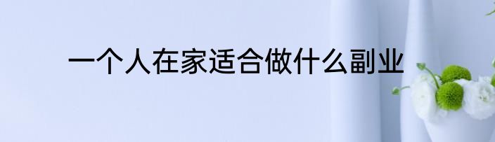 一个人在家适合做什么副业
