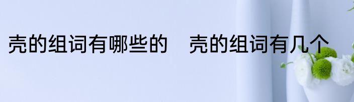 壳的组词有哪些的　壳的组词有几个