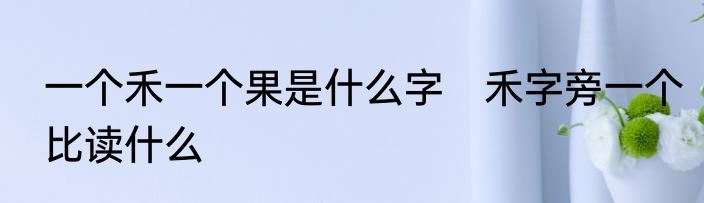 一个禾一个果是什么字　禾字旁一个比读什么