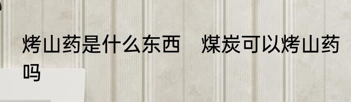 烤山药是什么东西　煤炭可以烤山药吗