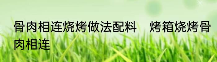 骨肉相连烧烤做法配料　烤箱烧烤骨肉相连