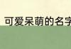 可爱呆萌的名字　动物名字可爱叫法