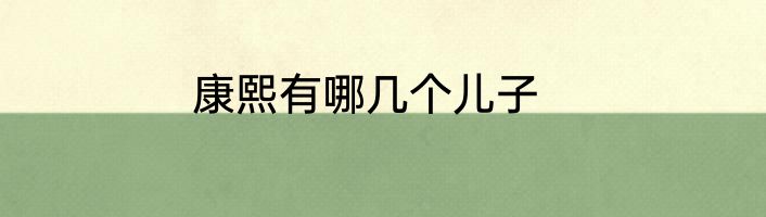 康熙有哪几个儿子