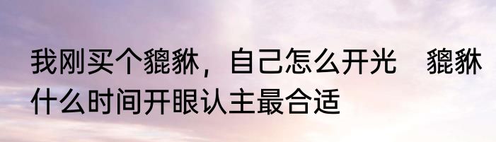 我刚买个貔貅，自己怎么开光　貔貅什么时间开眼认主最合适