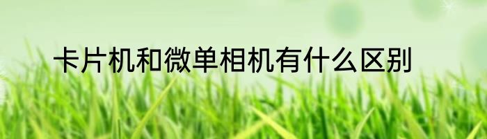 卡片机和微单相机有什么区别