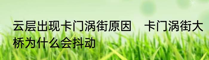 云层出现卡门涡街原因　卡门涡街大桥为什么会抖动