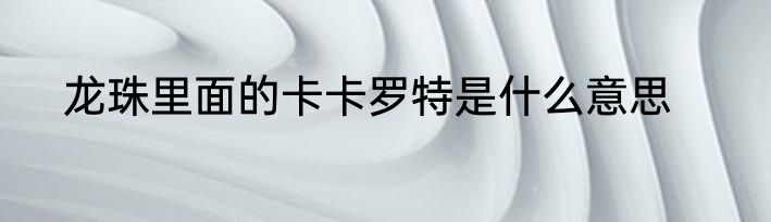 龙珠里面的卡卡罗特是什么意思