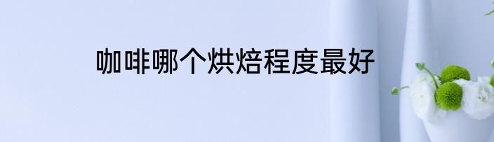 咖啡哪个烘焙程度最好