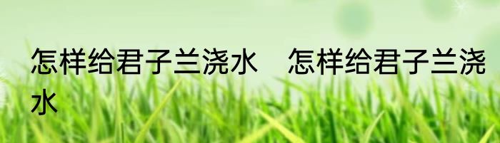 怎样给君子兰浇水　怎样给君子兰浇水