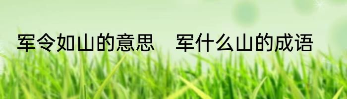 军令如山的意思　军什么山的成语