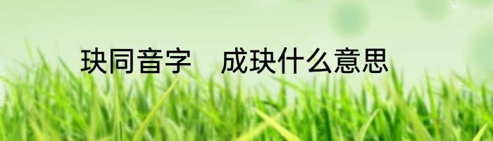 玦同音字　成玦什么意思