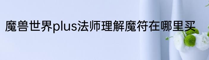 魔兽世界plus法师理解魔符在哪里买