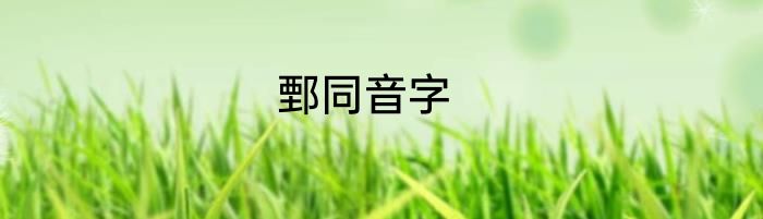 鄄同音字