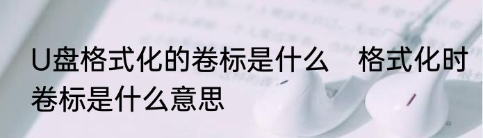 U盘格式化的卷标是什么　格式化时卷标是什么意思