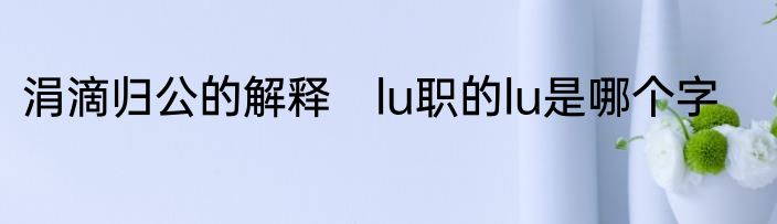 涓滴归公的解释　lu职的lu是哪个字