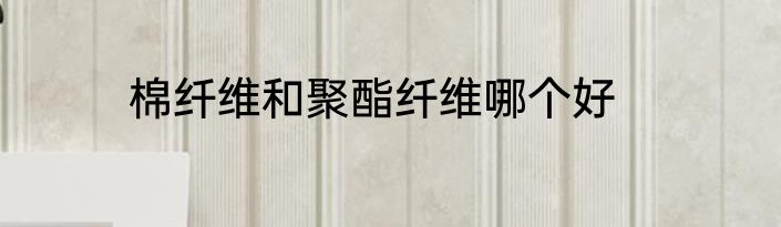 棉纤维和聚酯纤维哪个好