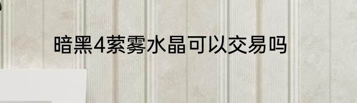 暗黑4萦雾水晶可以交易吗