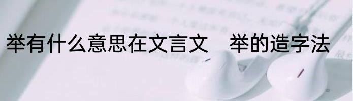 举有什么意思在文言文　举的造字法