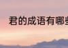 君的成语有哪些　君字的王者网名