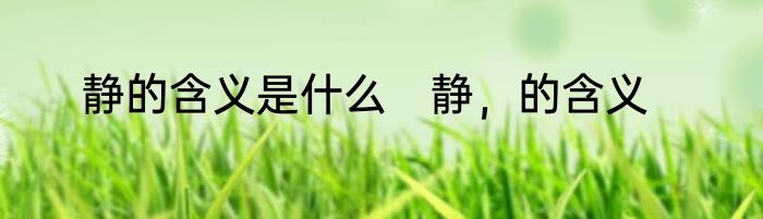 静的含义是什么　静，的含义