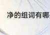 净的组词有哪些呢　净是怎么组词